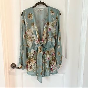 Long sleeve romper with cutouts